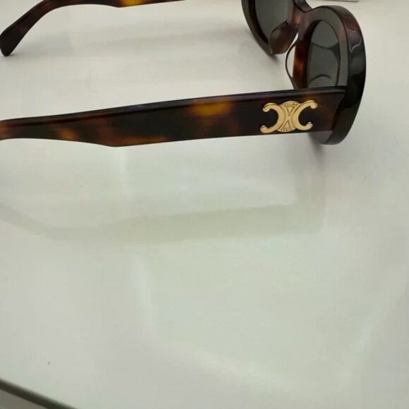 Celine Brown Triomphe Oval Sunglasses - Picture 5 of 6